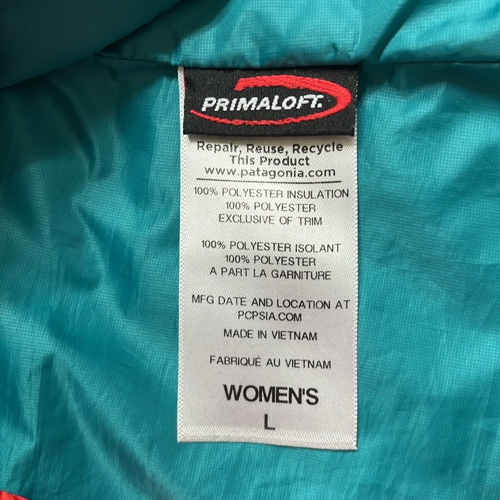 Women’s Patagonia Nano puff Primaloft vest, coral/red color, large - Picture 5 of 7